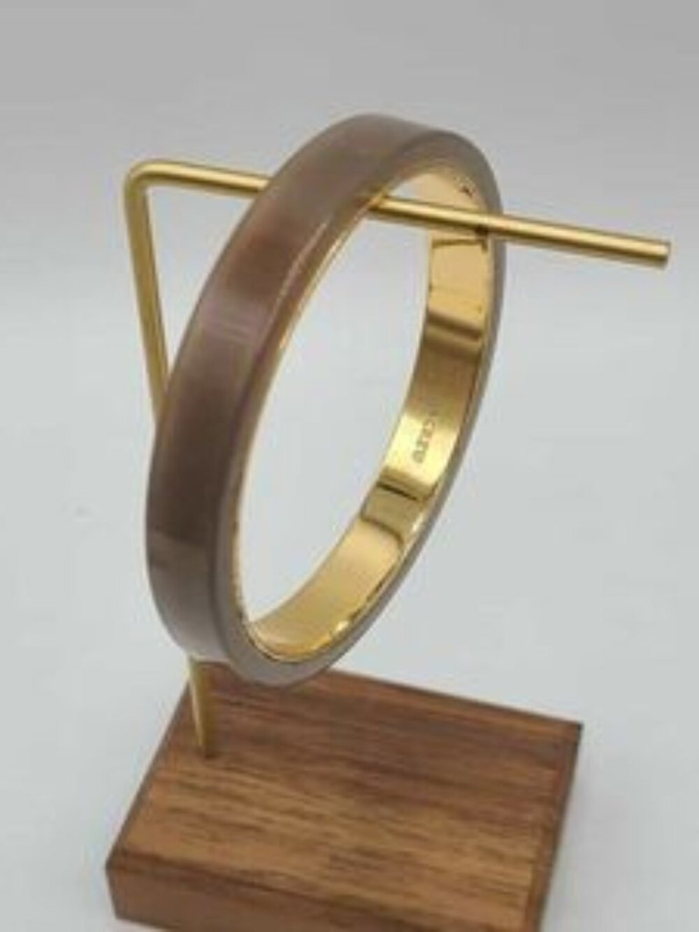 J Crew Taupe Resin Gold Tone Bangle Bracelet